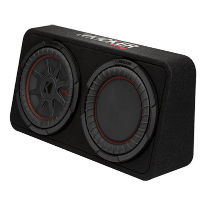 Kicker CompRT Series Dual 10" 2 Ohm Loaded Subwoofer Enclosure 48TCWRT102