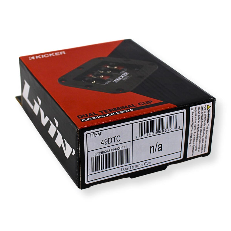 Kicker 49DTC 8-0 AWG Dual Terminal Cup for Dual Voice Coil Subwoofer Boxes