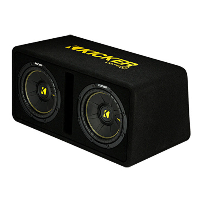 Kicker Dual 10" CompC Subwoofer Loaded Enclosure 1200W Peak 2 Ohm 44DCWC102