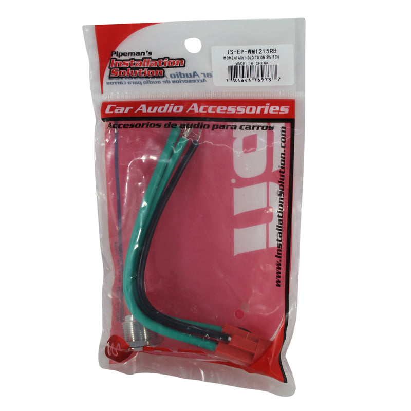 Blue and Red LED 15 Amp 12 Volt Momentary Push-Button Switch w/Rubber Grounding