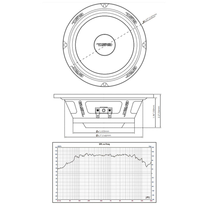 DS18 PRO 6.5" Mid-Range Speaker 300 Watt 4 Ohm with Ultra Slim Neodymium Magnet