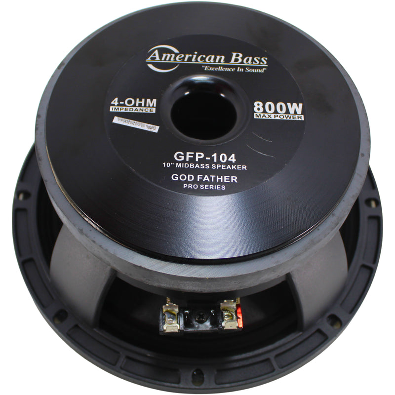 American Bass 10" 400 Watt RMS 4-Ohm Godfather Midrange Loudspeaker GFP104