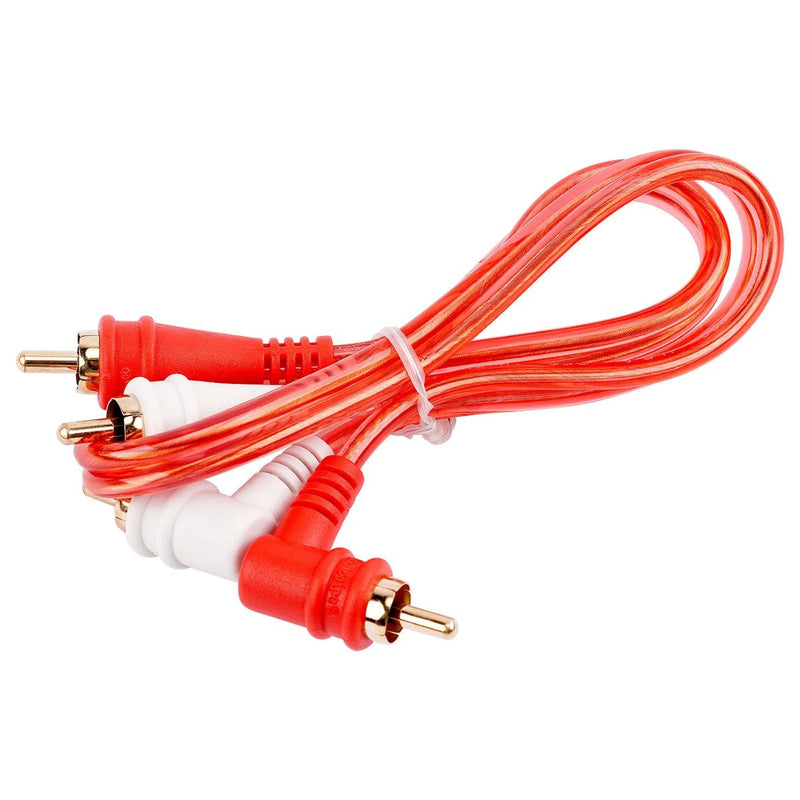 Audiopipe BMV-GRA Right Angle RCA Cables w/ Gold Plated Connectors 1.5-17 Feet
