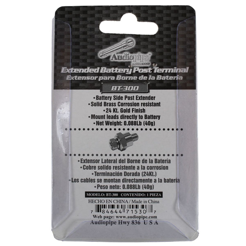 Audiopipe Direct Mount Battery Side Post Extender 24K Gold Finish BT-300