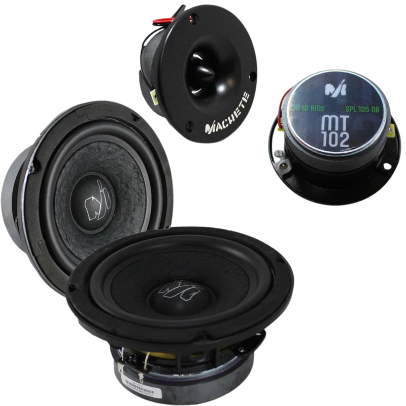 Deaf Bonce Machete 6.5" 80W RMS Mid-Bass Speakers & 30W RMS Bullet Tweeters SET