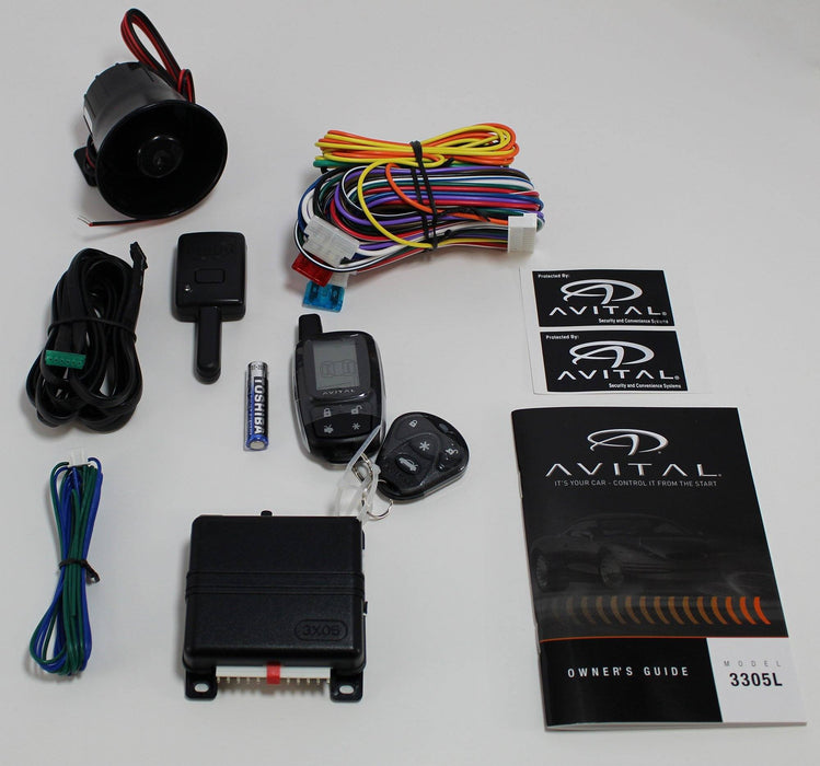 Avital 2-Way LCD Security System 1500 FT Range 2 Remotes + 2 DoorLocks 3305L