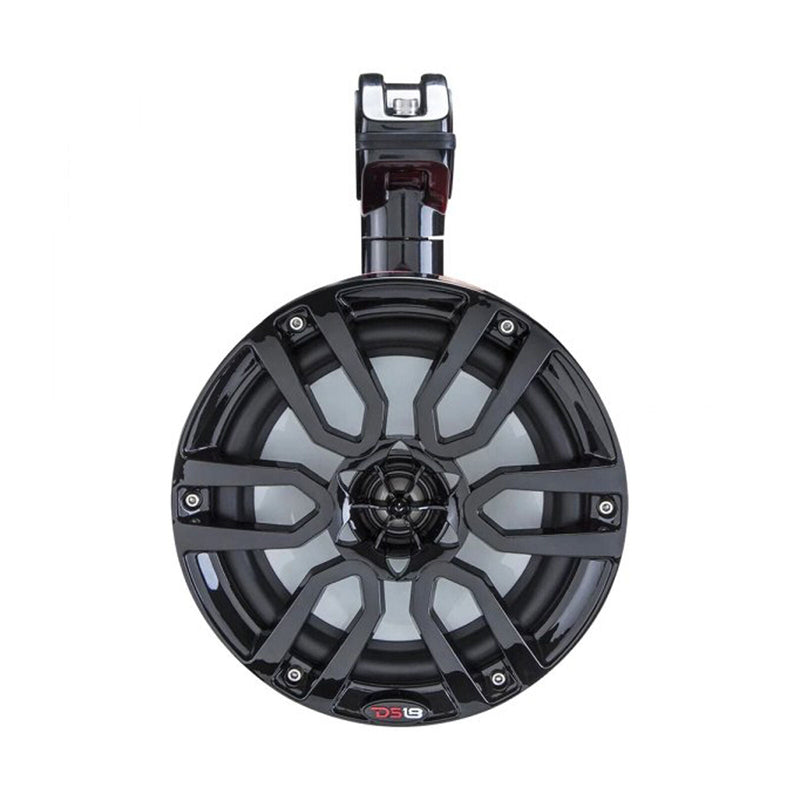 DS18 Hydro 8" 375 Watts 4 Ohm Marine Towers with Integrated RBG Lights Red