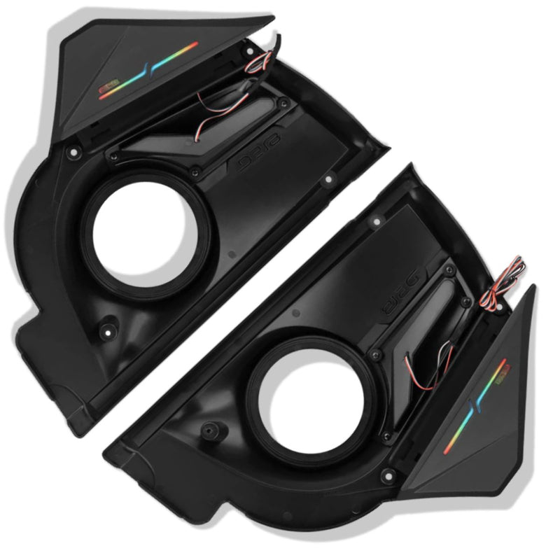 DS18 Can-Am Maverick X3 Front Door Speaker Panels w/ Digital LED Lighting 2020+