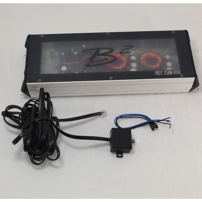B2 Audio RIOT 2500W 1-Ohm Class D Monoblock Amplifier w/ RGB LED Lights OPEN BOX