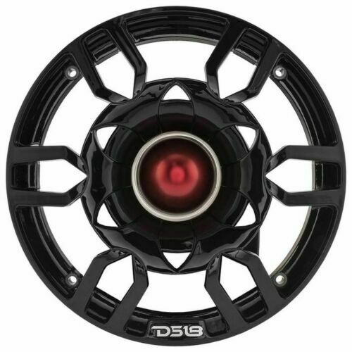 1x 8" Black Speaker Grill Cover / Built In Bullet Tweeter RGB LED Pro Audio