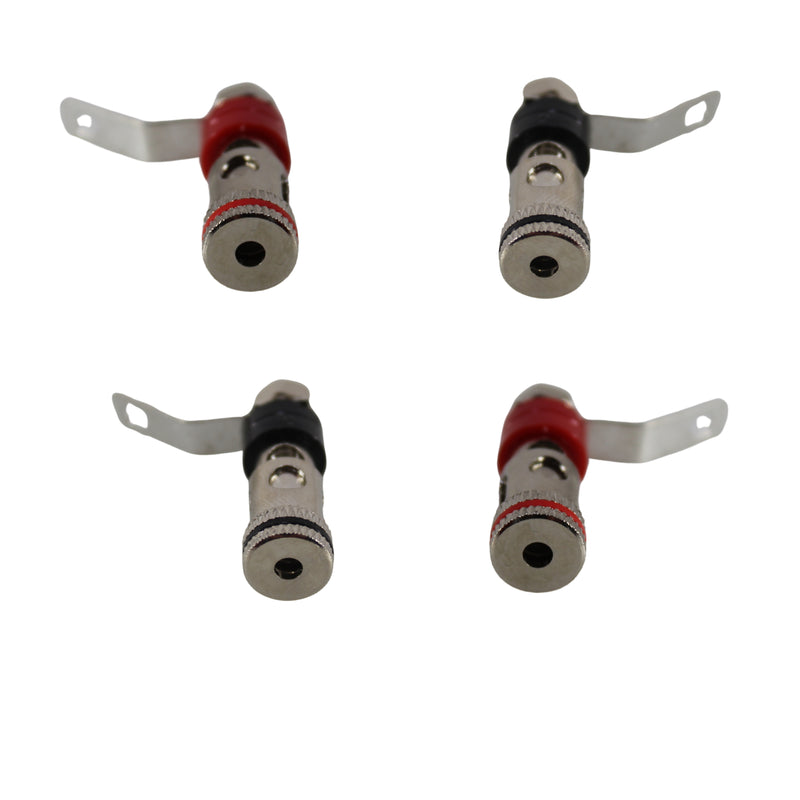 2 Pair of 12 Ga Brass/Nickel Plated Neg/Pos (Black/Red) Speaker Push Terminals