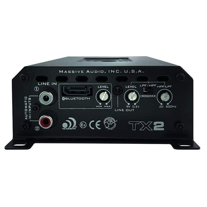 Massive Audio Trident TX2 2 Channel 480W Bluetooth Full Range Marine Amplifier