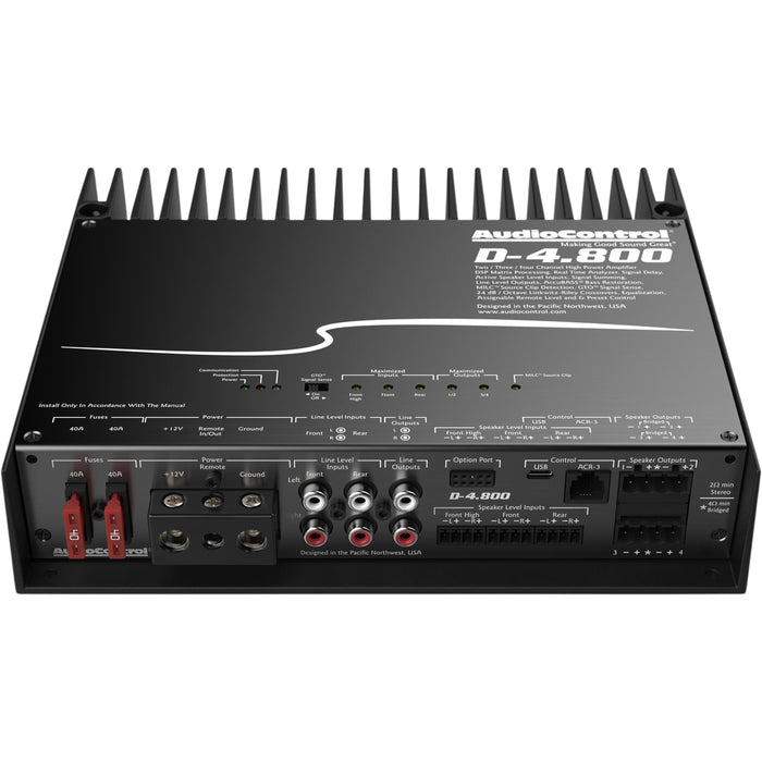 AudioControl 800 Watt 4 Channel Amplifier w/ Built-In DSP Matrix D-4.800