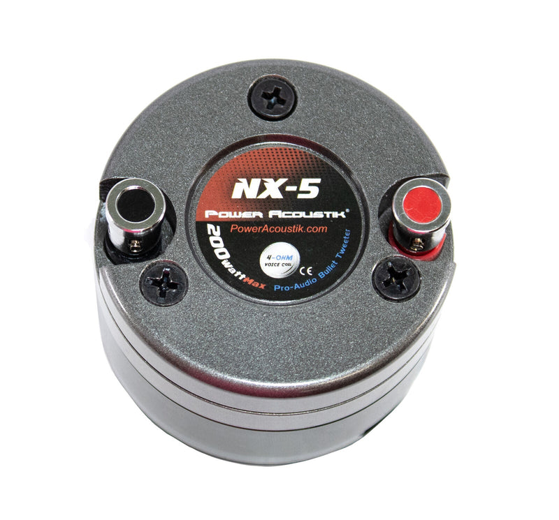 Power Acoustik Pair of 1" Pro Audio Bullet Horn Super Tweeters Black 400W 4 Ohm