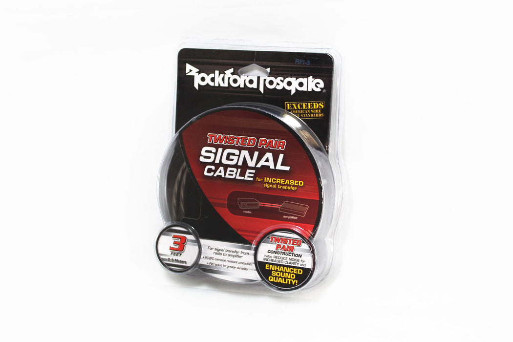 Rockford Fosgate 3ft. Twisted Pair OFC Signal RCA Cable RFI-3