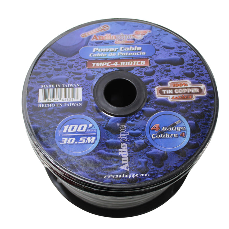 Audiopipe 4 GA OFC Tinned Marine Power/Ground Wire Blk Lot Cut By The Foot