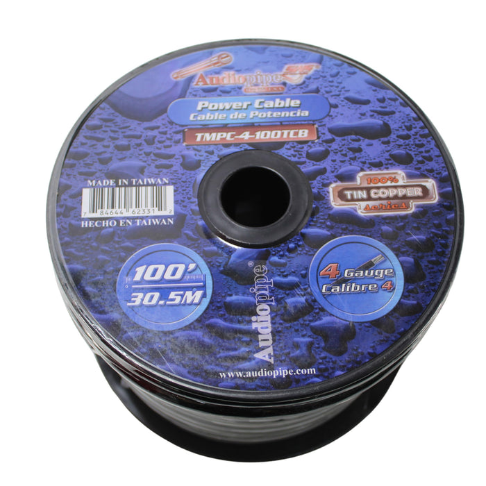 Audiopipe 4 GA OFC Tinned Marine Power/Ground Wire Blk Lot Cut By The Foot
