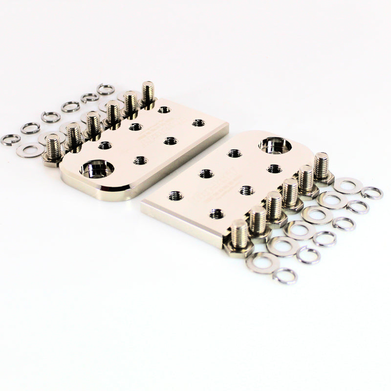 Big Jeff Audio Pair of 6 Spot Lug Style Aluminum Bolt Down Battery Terminals