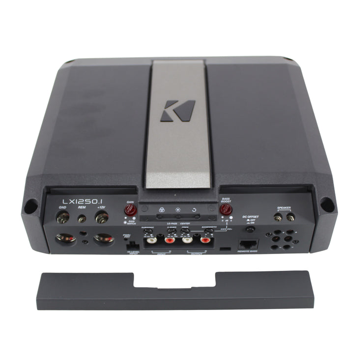 1250W 1-Ohm Mono Class D Subwoofer Amplifier w/Smart Bass & RGB LED Center Panel