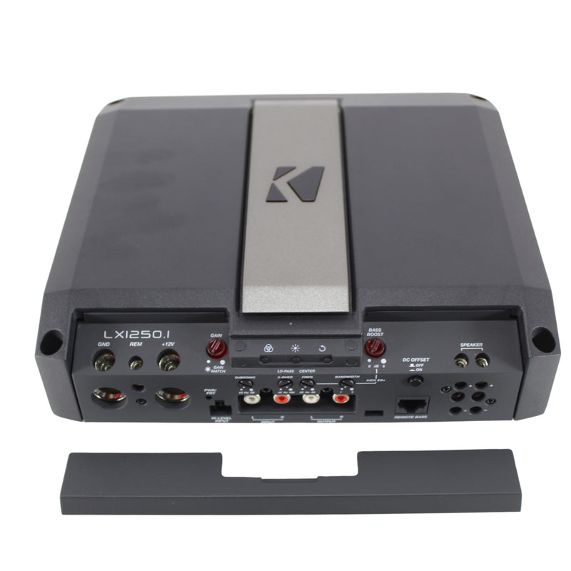 1250W 1-Ohm Mono Class D Subwoofer Amplifier w/Smart Bass & RGB LED Center Panel