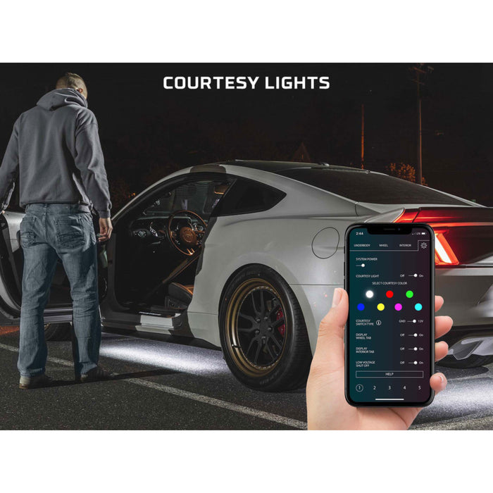 LEDGlow 8pc Million Color Bluetooth Car Underglow and Interior Lighting Kit