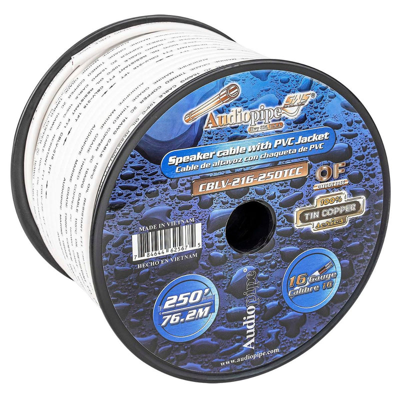 Audiopipe Marine 16 AWG 2C OFC Tinned Copper Speaker Wire PVC Jacket By Foot Lot