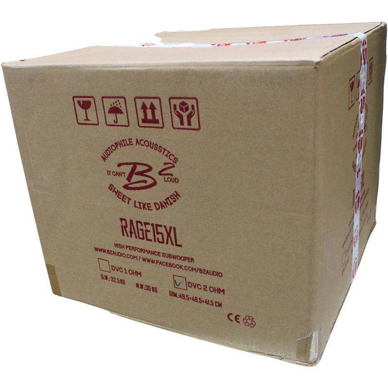 B2 Audio 15" 3500W RMS 2-Ohm 3" DVC Subwoofer RAGEXL V2 Series