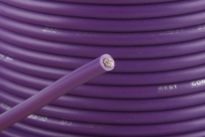 14 GA 100 FT Roll Purple Stranded CCA Primary Wire Lot Cut By The Foot