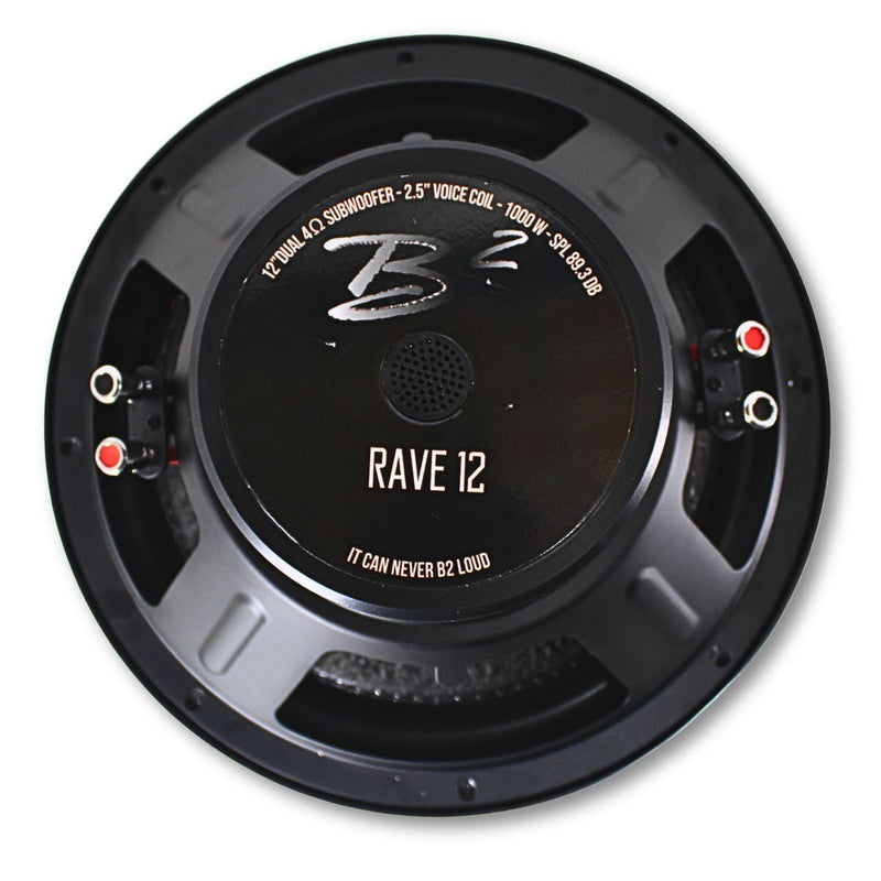 B2 Audio 12" DVC 4 Ohm 2.5" VC 500W RMS RAVE Shallow Mount Subwoofer