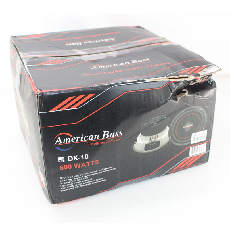 American Bass DX Series Car Audio 10" Subwoofer 600 W Peak 4 Ohm White OPEN BOX