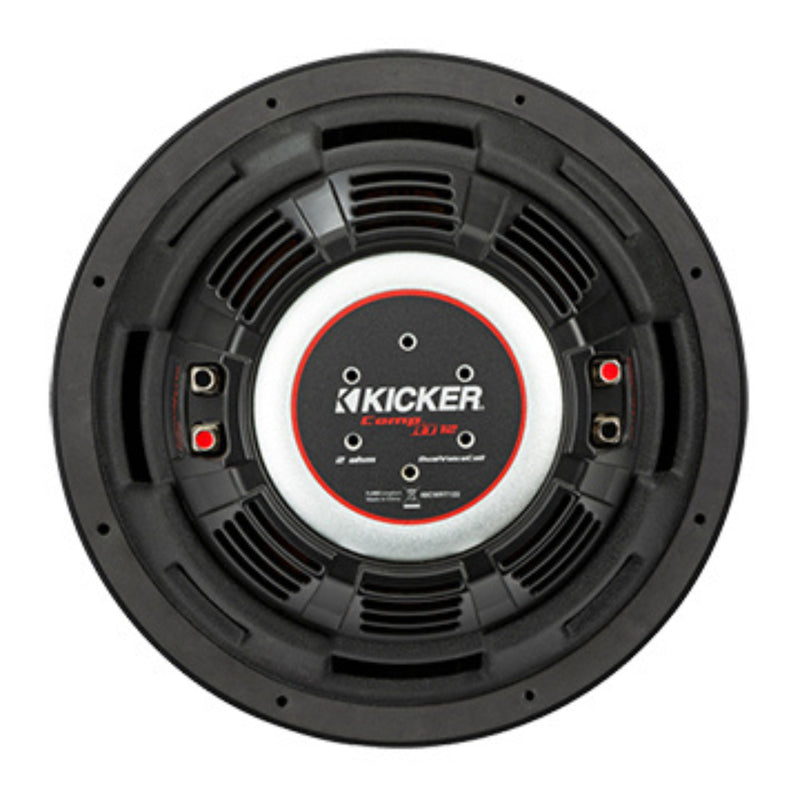 Kicker COMP RT Series 12" Dual 2 Ohm 500 Watt RMS Subwoofer - 48CWRT122