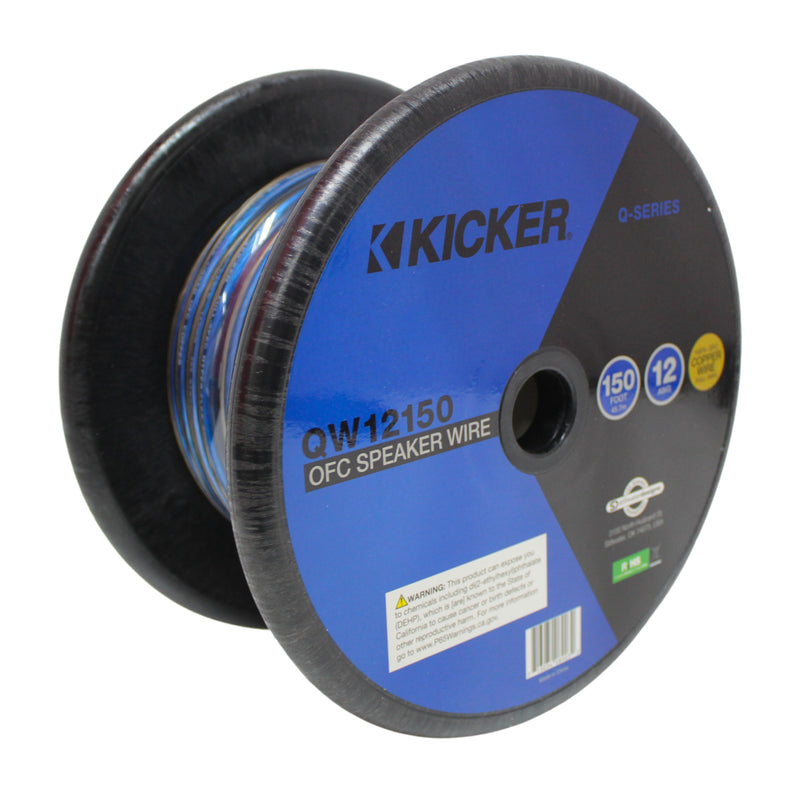 Kicker 12 AWG Silver Tinned 100% OFC Blue/Gray Speaker Wire Lot Cut By The Foot
