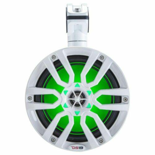 DS18 NXL6TPW 6.5" 100 Watt RMS 4-Ohm Marine Coaxial RGB White Tower Speakers
