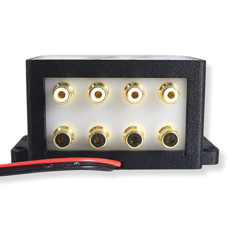 B2 Audio Cockbox 1-to-4 Pair RCA Splitter Distribution Block w/ RGB LED Lights