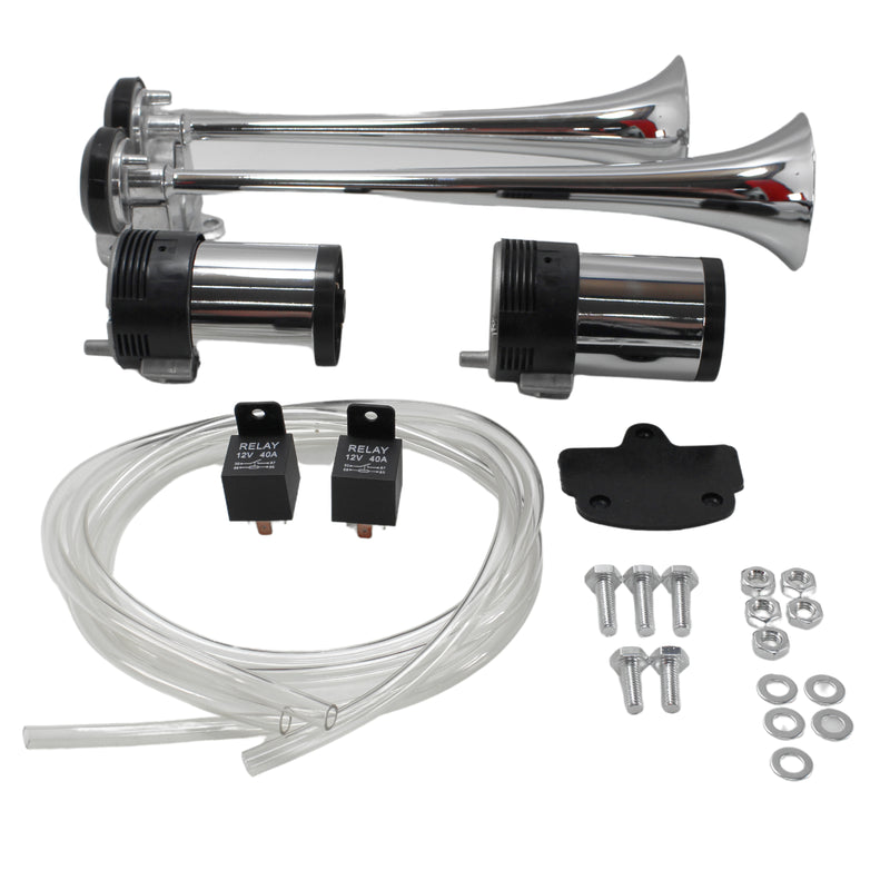 Loud Ass Horn 12v Chrome Universal Dual Air Horns LAH611