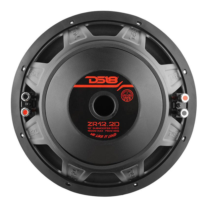 DS18 Elite-Z 12" 1500 Watts Dual Voice Coil 2 Ohm Subwoofer ZR12.2D