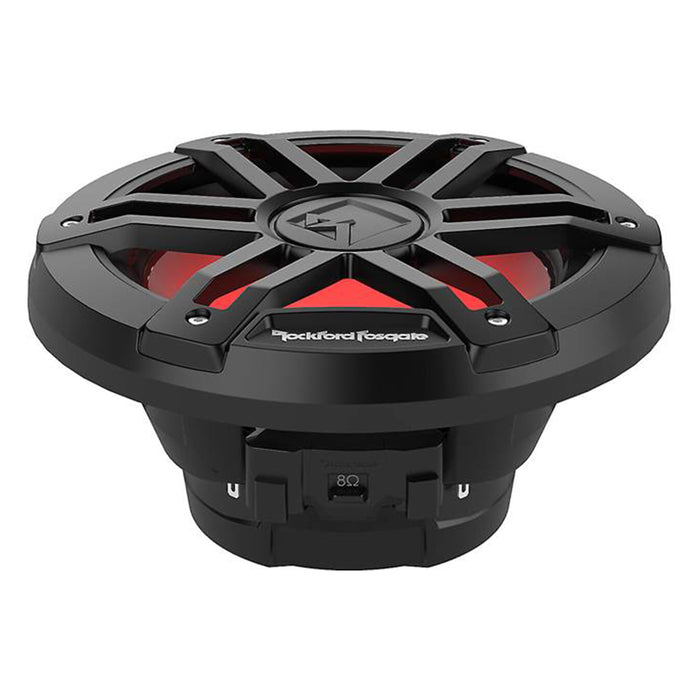 2x Rockford Fosgate 8" Black Marine Subwoofer DVC 4-Ohm 1200W RGB LED M1D4-8B