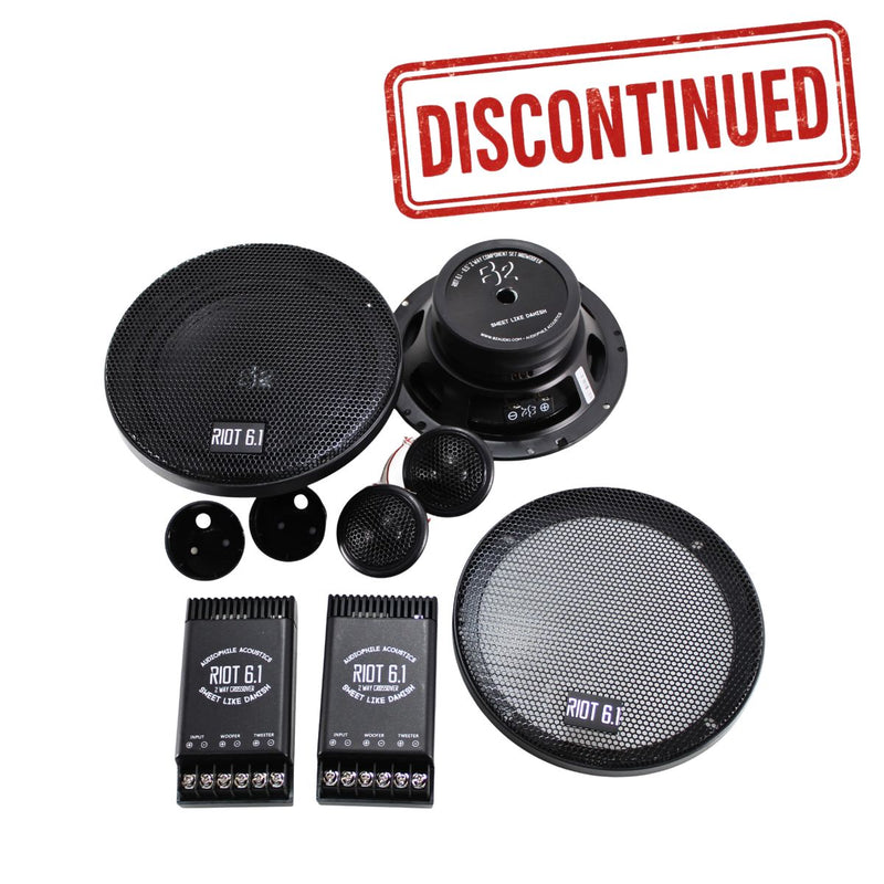 B2 Audio RIOT 6.5" 2-Way 4-Ohm Component Set With 1" Tweeter & Crossover RIOT61