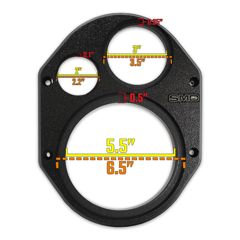 Pair of SMD Ford 3-Way Black Speaker Adapters for Ford F-150, F-250 & F-350