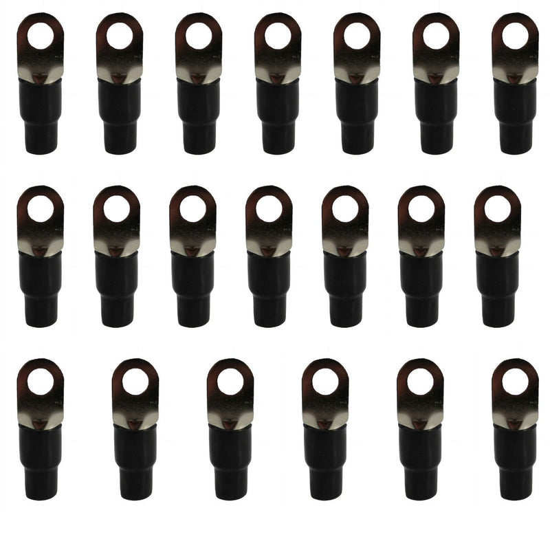 XS Power 20pk, Black 4 AWG 10.5MM Ring Terminals Nickel Plated XS-RT4L-BK