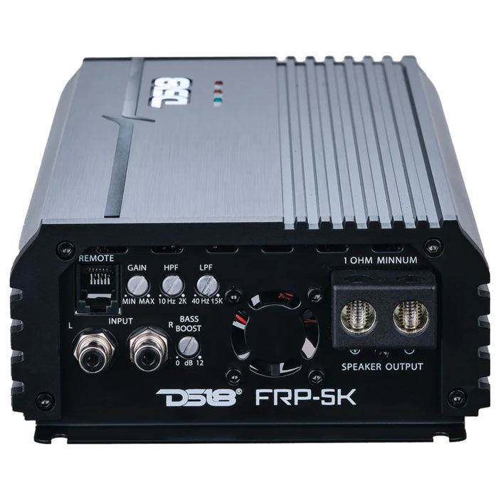 DS18 FRP Monoblock 5000W 1-Ohm Full-Range Class-D Amplifiers Red/Blue/Titanium