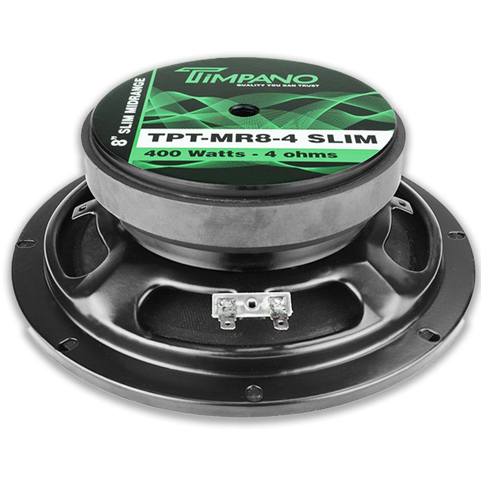 Timpano 8 Inch 400W 4 Ohm Slim Midrange Pro Car Audio Speaker TPT-MR8-4