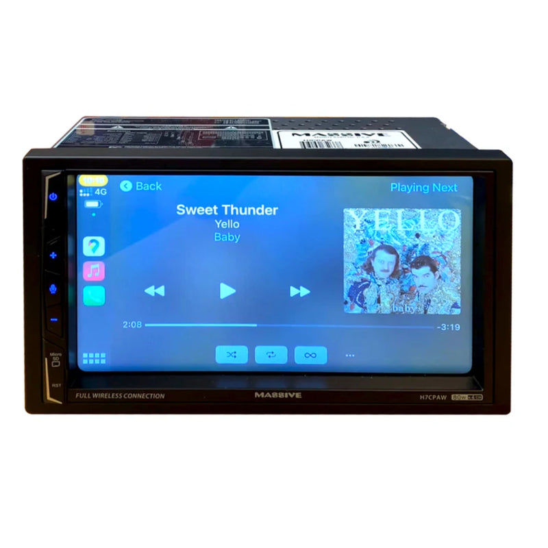 Massive Audio 7" Media Hub w/ CarPlay, Android, MP3, Bluetooth, AM/FM Radio