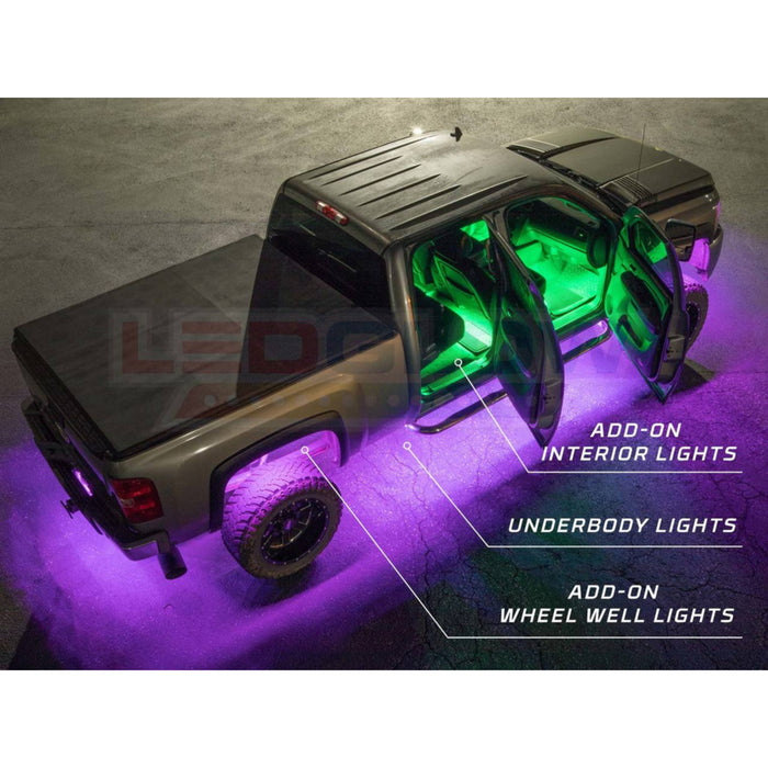 LEDGlow 10pc Million Color Bluetooth Truck Underglow and Interior Lighting Kit