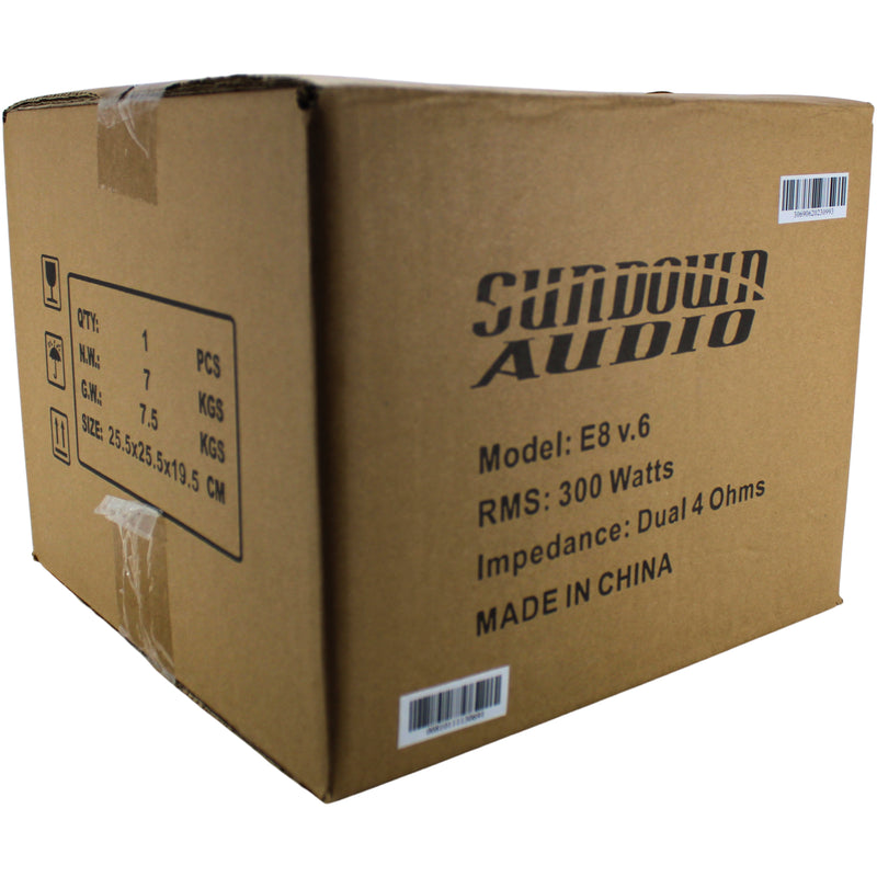 Sundown Audio E-Series V.6 8" 300W RMS Dual 4-Ohm VC Subwoofer / E-V.6-8-D4