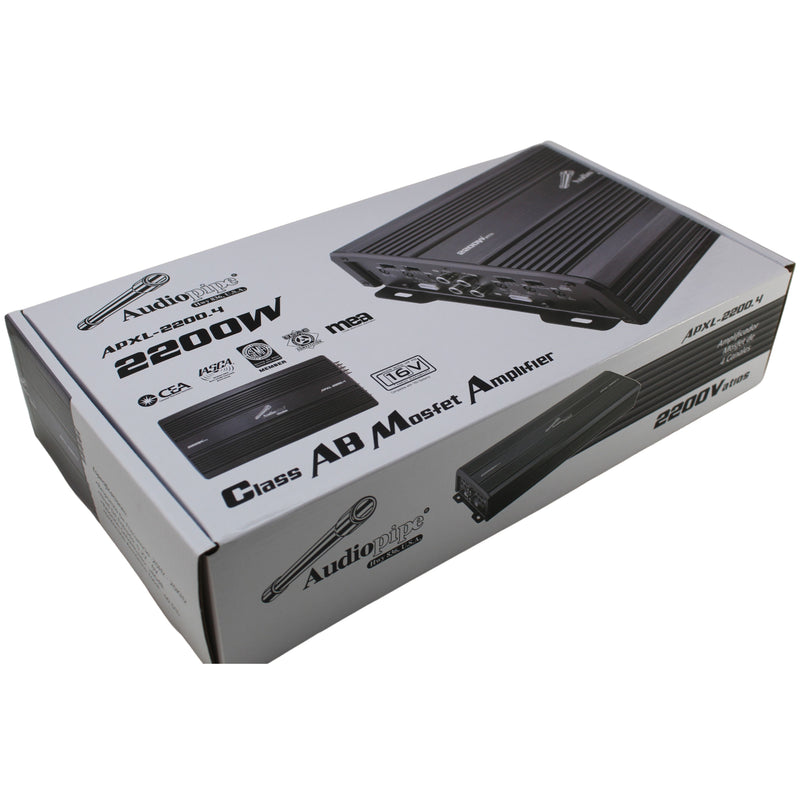 Audiopipe APXL 4-Channel 2200W 2-Ohm Full Range Class-AB Amplifier APXL-2200.4