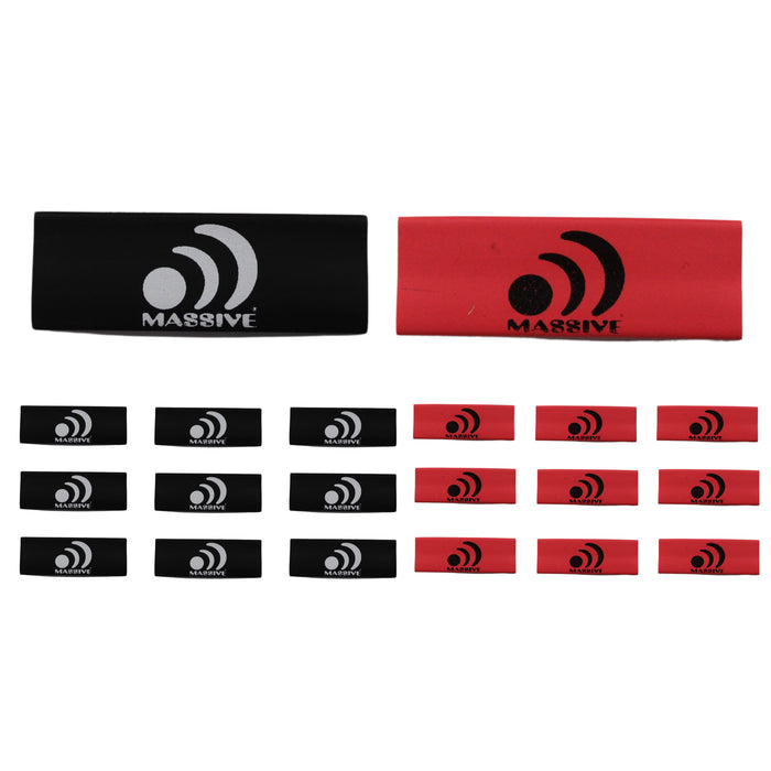 4 Gauge 3:1 Heat Shrink with Massive Audio Logo Black/Red 20 Pack