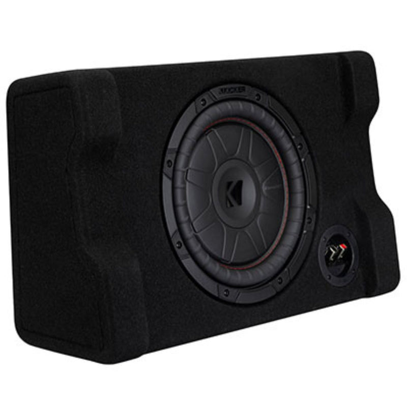 10" 375 Watt RMS 2 Ohm Down-Firing Car Audio Subwoofer Enclosure Kicker CompVT