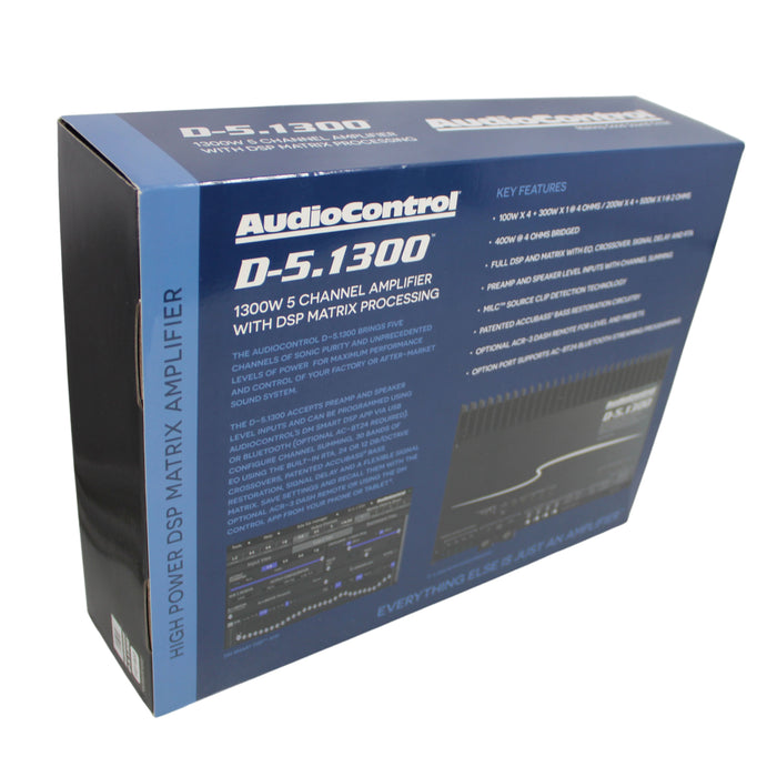 AudioControl 5 Channel 1300W 4 Ohm Amplifier with Built-In DSP Matrix D-5.1300