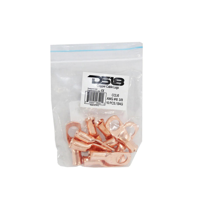 Pack of 10 DS18 Gauge 6 3/8 Copper Lug Ring Terminals Wire Connector CCL/6